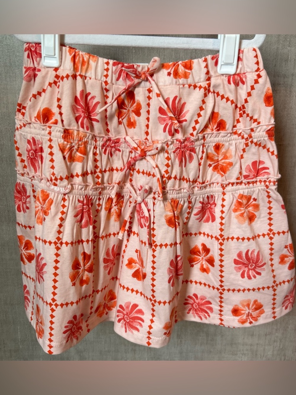 Zara Pink and Orange Floral Tiered Skirt